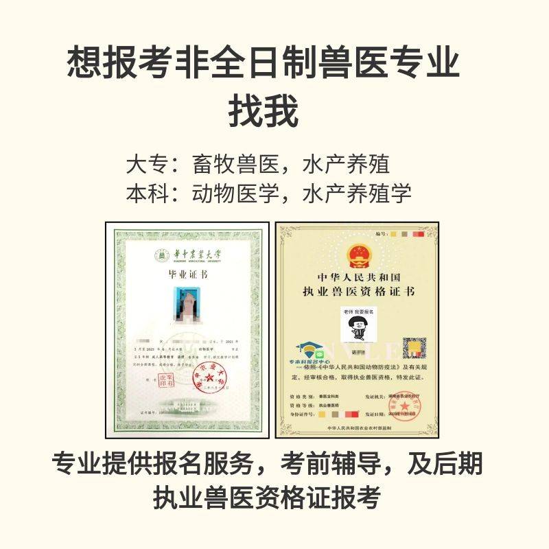 2025年执业兽医资格证报名条件及报名时间考试时间考试科目